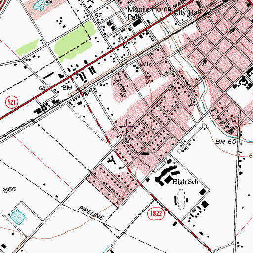 Topographic Map of Christ Community Church, TX
