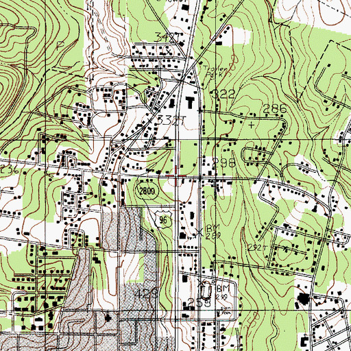 Topographic Map of Peaceful Restaurant Baptist Church, TX