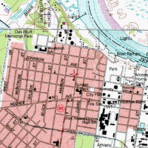 Topographic Map of First Assembly of God Church - Port Neches, TX