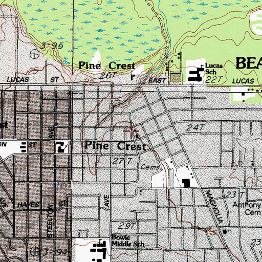 Topographic Map of New Birth Assembly of God Church, TX