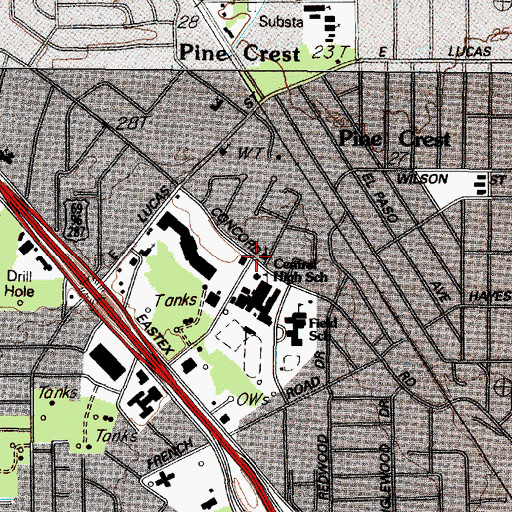 Topographic Map of Berean Baptist Church, TX