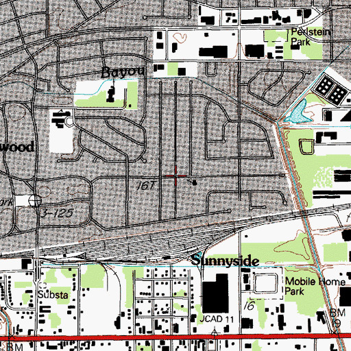 Topographic Map of Caldwood Forest Baptist Church, TX