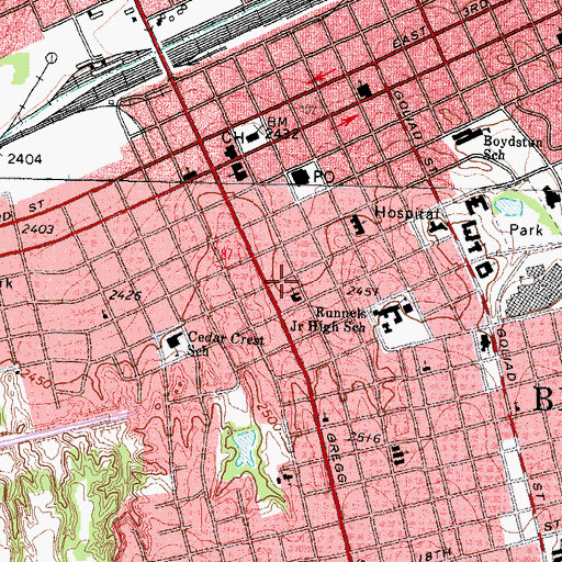 Topographic Map of Saint Paul Lutheran Church, TX