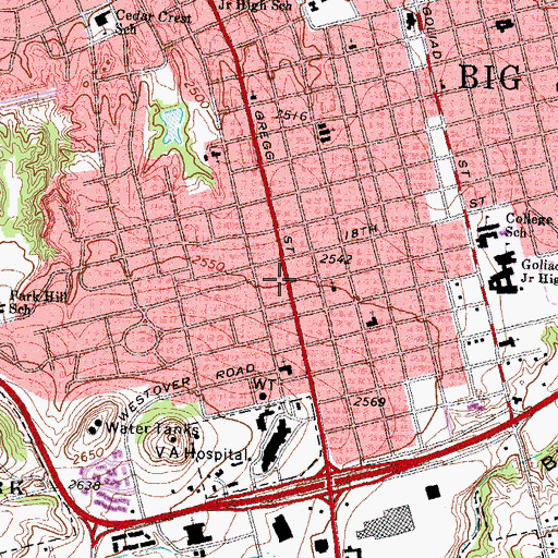 Topographic Map of Christs Community Church, TX