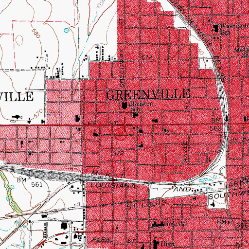 Topographic Map of Friendship Baptist Church, TX