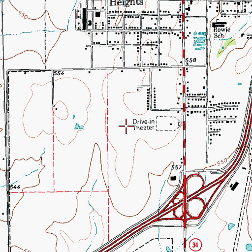 Topographic Map of Mineral Heights Baptist Church, TX