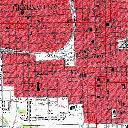 Topographic Map of New Jerusalem Baptist Church, TX