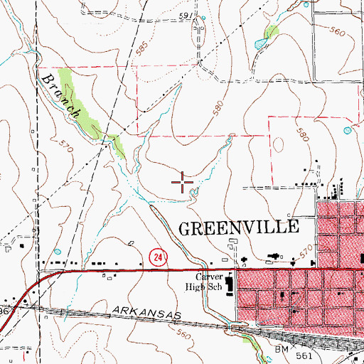 Topographic Map of Saint John Missionary Baptist Church, TX