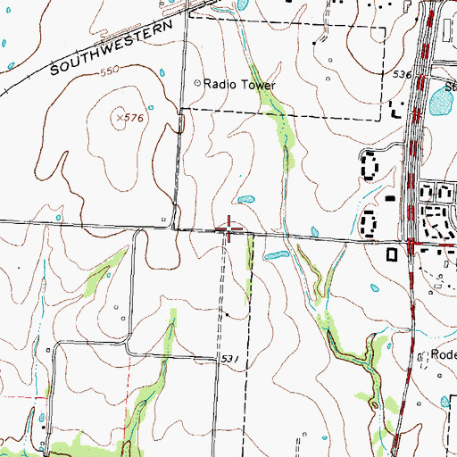 Topographic Map of Church of Christ, TX