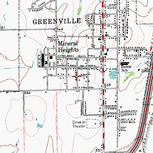 Topographic Map of Church of God, TX