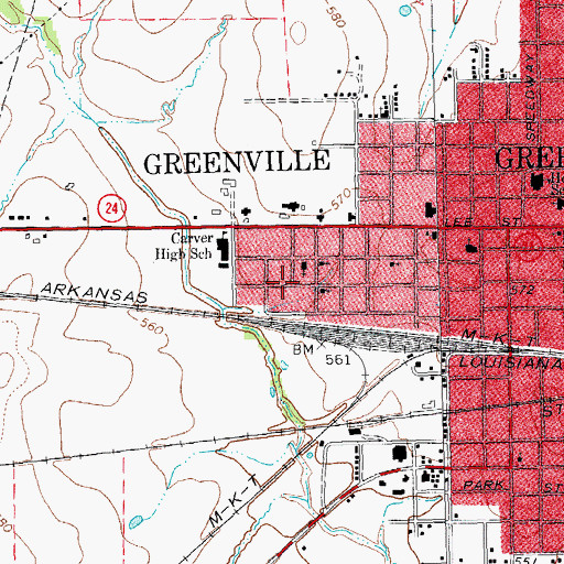 Topographic Map of Price Temple Church of God in Christ, TX