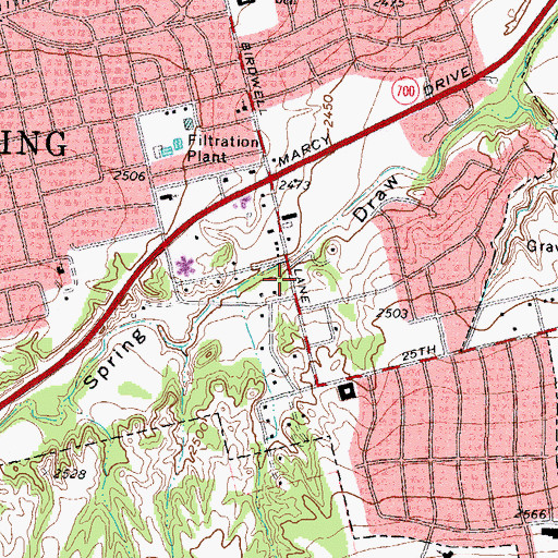 Topographic Map of Church of Christ Cedar Ridge, TX