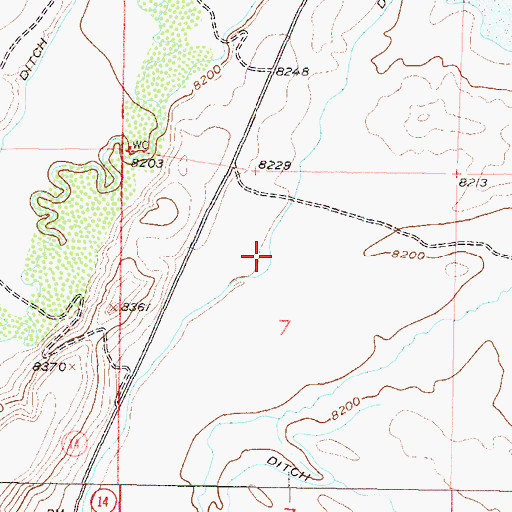 Topographic Map of Damfino Ditch, CO