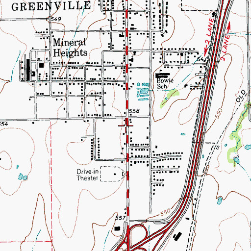 Topographic Map of First Church of the Nazarene, TX
