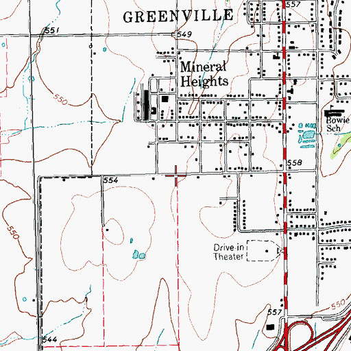 Topographic Map of Westview United Methodist Church, TX