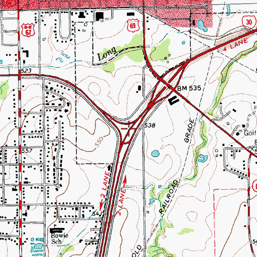 Topographic Map of Grace Presbyterian Church, TX