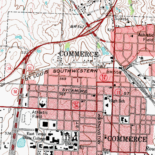 Topographic Map of Presbyterian Church, TX