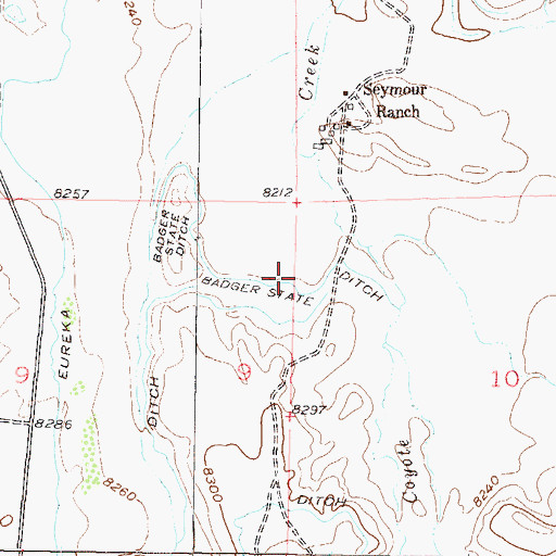 Topographic Map of Badger State Ditch, CO