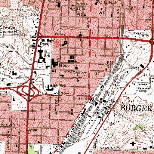 Topographic Map of Biblical Apostolic Church, TX