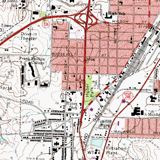 Topographic Map of Borger Missionary Baptist Church, TX