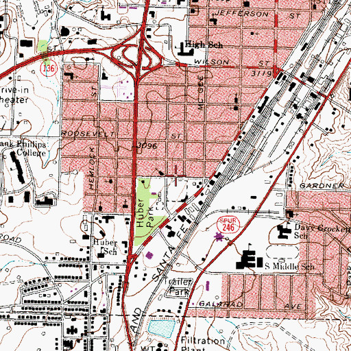 Topographic Map of Church of God, TX