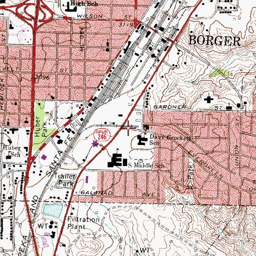 Topographic Map of First Church of the Nazarene, TX