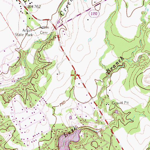 Topographic Map of Acton Baptist Church, TX