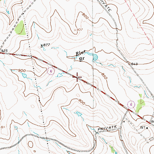 Topographic Map of First Baptist Church of Thorp Springs, TX
