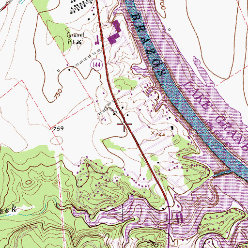 Topographic Map of Christian Science Society Granbury Church, TX