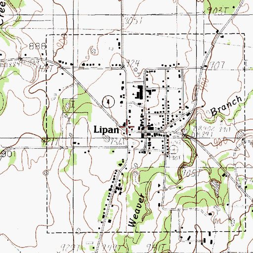 Topographic Map of Church of Christ, TX
