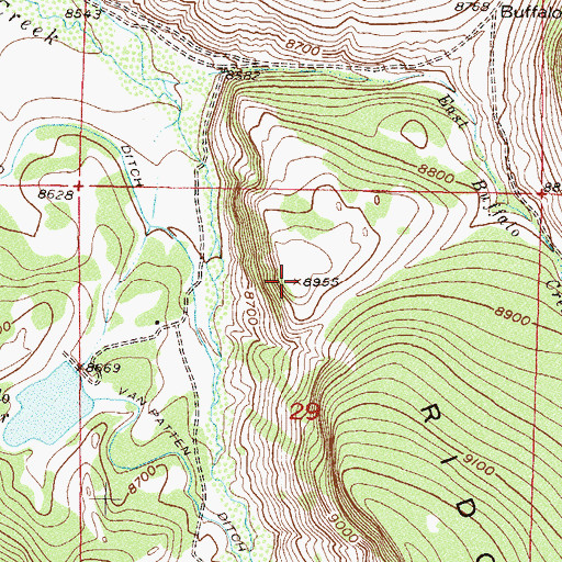 Topographic Map of Buffalo Ridge, CO