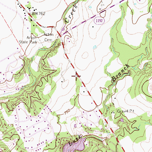 Topographic Map of United Methodist Church Acton, TX