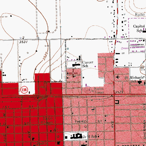 Topographic Map of Morning Star Baptist Church, TX