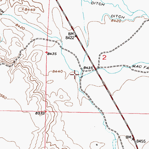 Topographic Map of Mac Farlane Ditch, CO