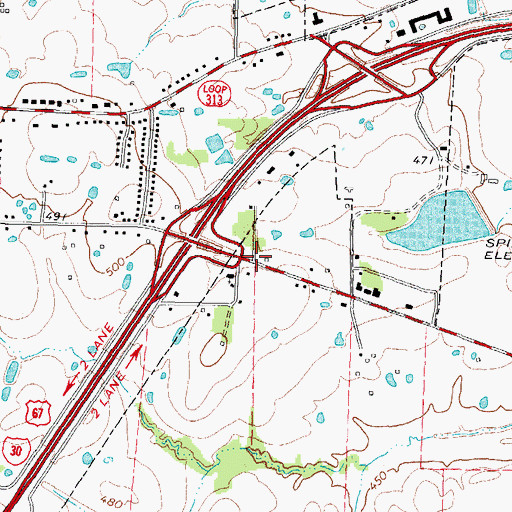 Topographic Map of Lake Highlands Baptist Church, TX