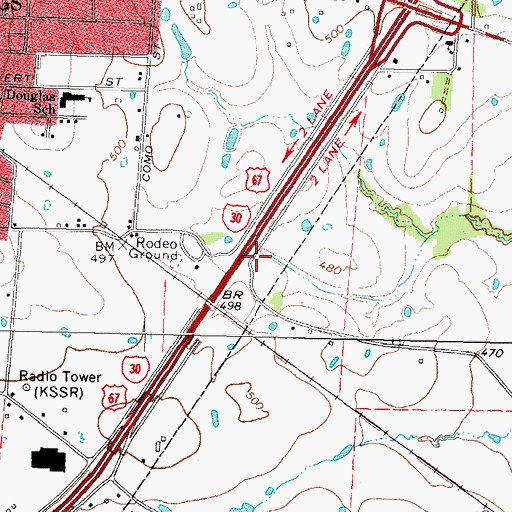 Topographic Map of Shannon Oaks Church of Christ, TX