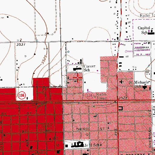 Topographic Map of Church of Emmanuel, TX