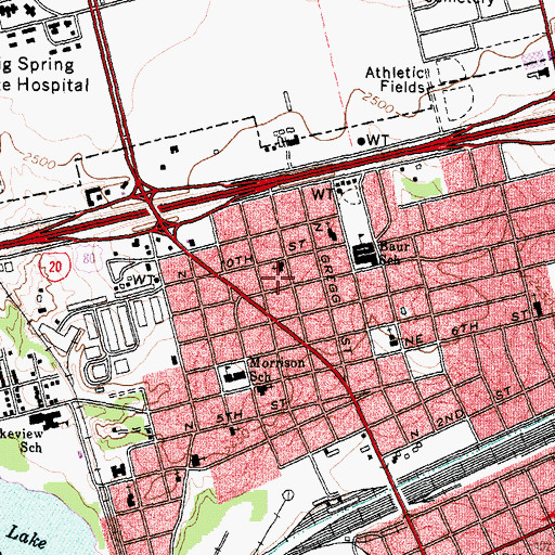 Topographic Map of Bakers Chapel African Methodist Episcopal Church, TX