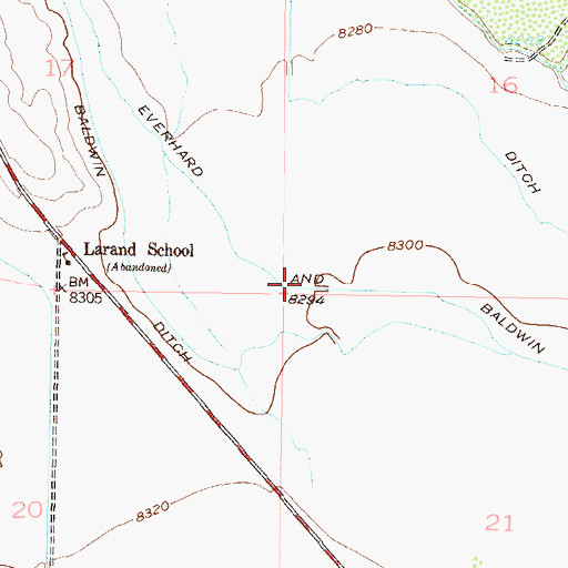 Topographic Map of Everhard and Baldwin Ditch, CO