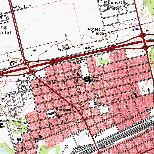 Topographic Map of Northside Baptist Church, TX