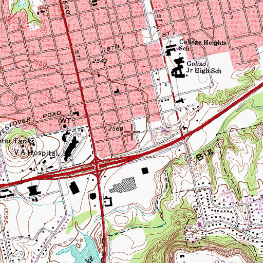 Topographic Map of Primitive Baptist Church, TX