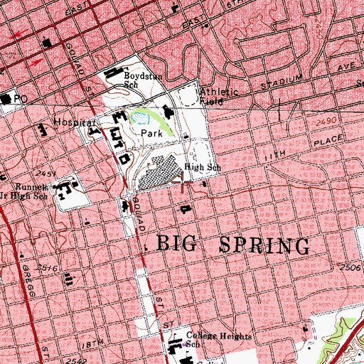 Topographic Map of Trinity Baptist Church, TX