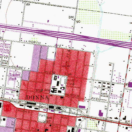 Topographic Map of First Presbyterian Church, TX