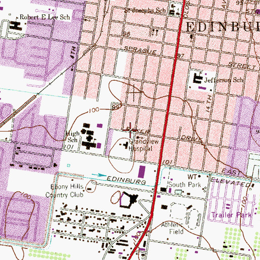 Topographic Map of Seventh Day Adventist Church, TX
