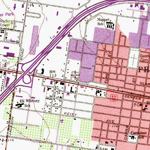 Topographic Map of Grace Community Church, TX