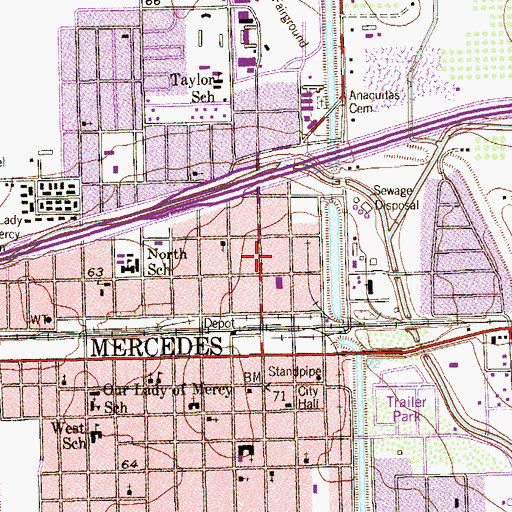 Topographic Map of Sunglo Fellowship Church, TX