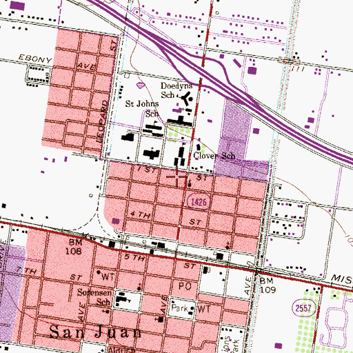 Topographic Map of Virgen de San Juan del Valle Shrine Church, TX
