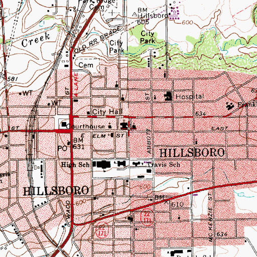 Topographic Map of First Baptist Church Youth, TX