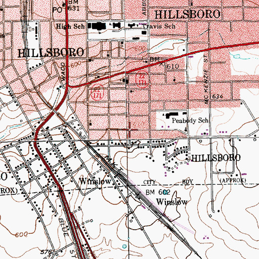 Topographic Map of Macedonia Baptist Church, TX