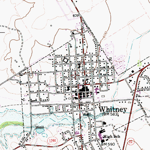 Topographic Map of Missionary Baptist Church, TX